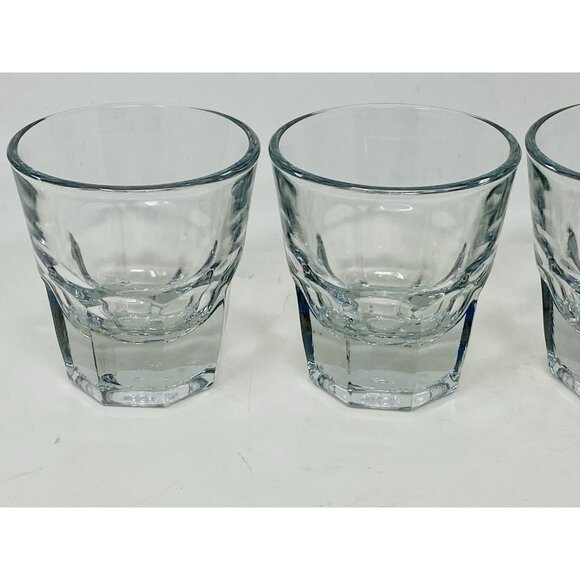 Set Of 4 Vintage Anchor Hocking Heavy Shot Glasses Tequila Whiskey Barware 4 oz - Picture 3 of 11